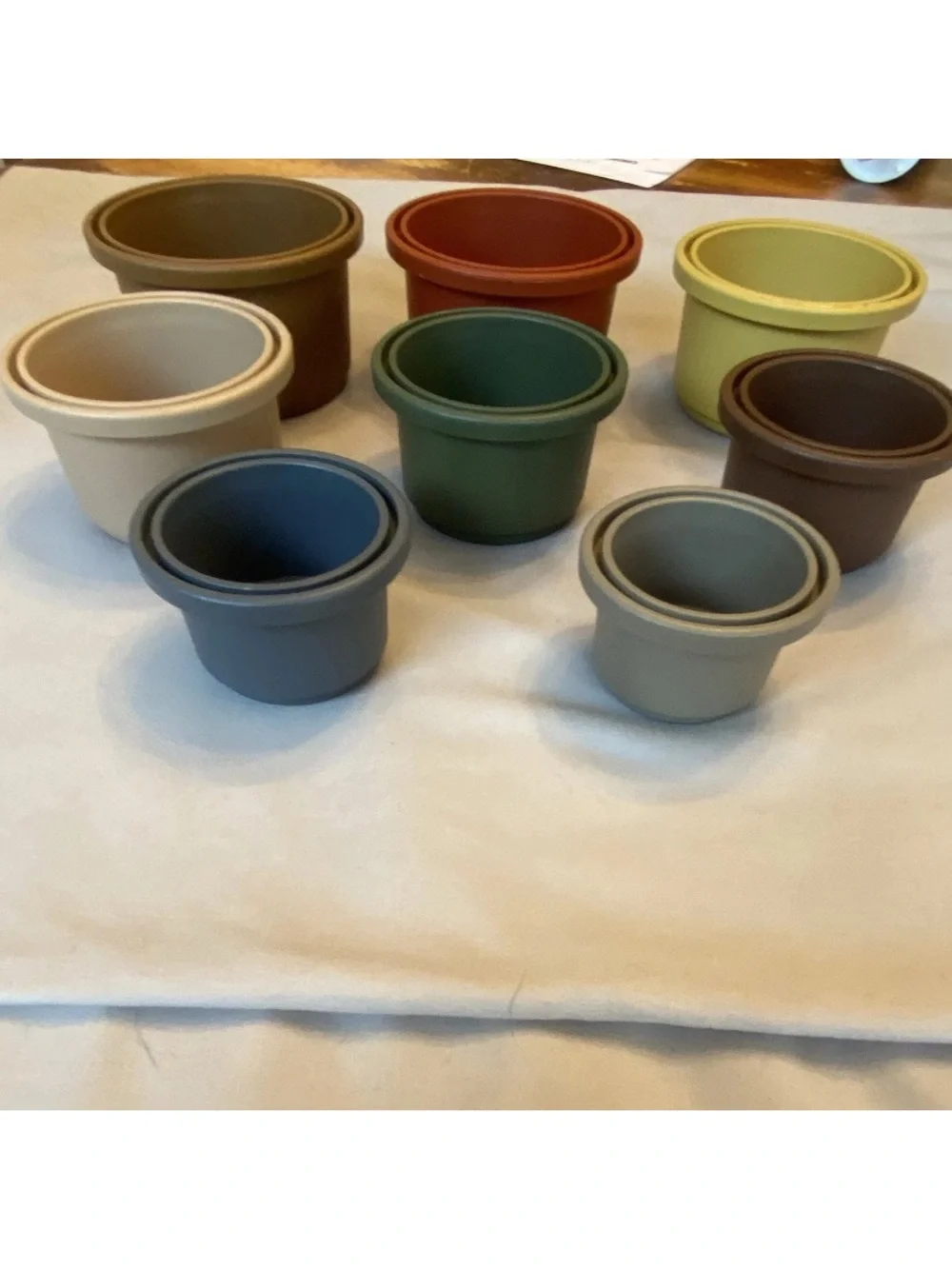 Mushi Neutral-Tone Stacking Cups for Early Learning - Multicolor